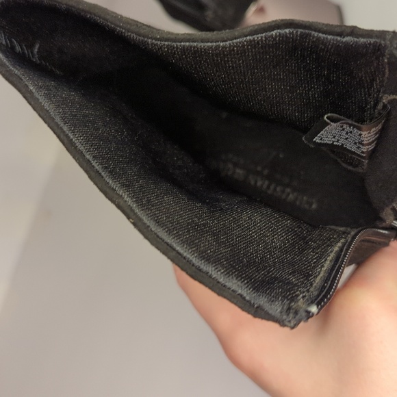 Christian Siriano Black Suede Booties With Metallic Block Heel- Women's Size 7.5 - Picture 12 of 13